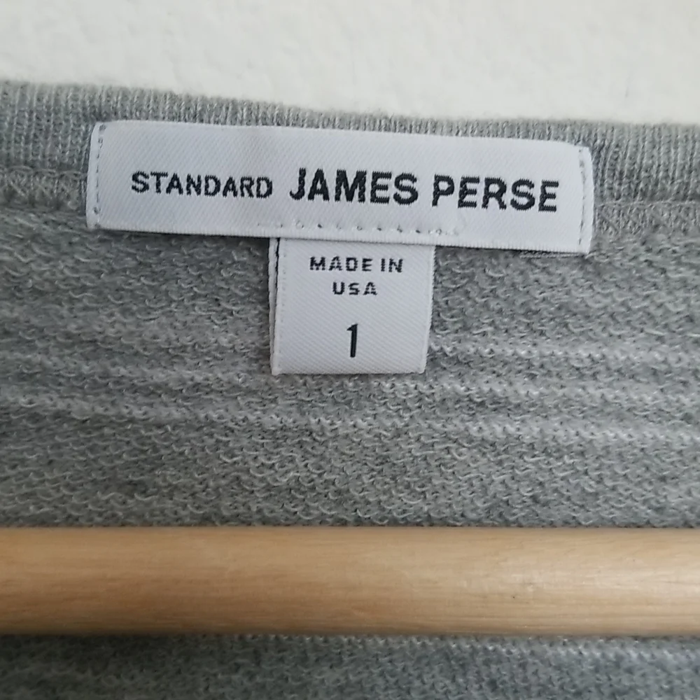 Standard JAMES PERSE Heathered Gray Stripe Cotton Dress Size S Grey - Picture 4 of 8